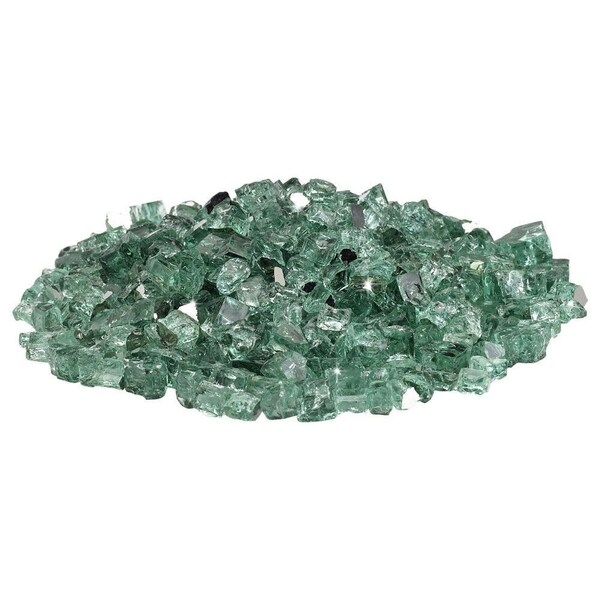 1/2 Evergreen Reflective Fire Glass, 10 Lb Bag